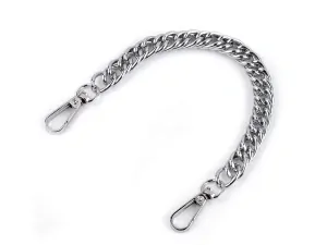 25cm retiazka s karabínou strieborná - menšie - 12mm oká