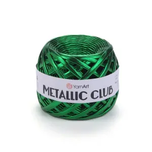 Metallic Club 8115 - vianočná zelená priadza na kabelky s kovovým efektom