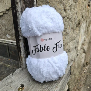 Fable Fur 965 - biela mäkká kožušinková vlna