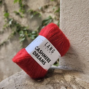 Cashmere Dreams 0060 - červená tenká vlna s kašmírom a hodvábom