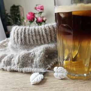 Monstera biela - koncovky / zarážky na špičky ihlice - 2ks / 1 pár
