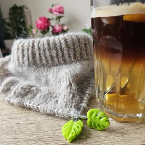 Monstera jasne zelená - koncovky / zarážky na špičky ihlice - 2ks / 1 pár