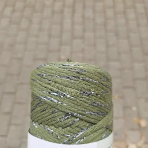 Twisted Macrame Lurex 3mm 787 - olivovo lesklý špagát na macrame