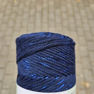 Twisted Macrame Lurex 3mm 784 - tmavo modrý lesklý špagát na macrame