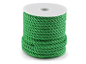 Ø5 mm zelená lesklá točená šnúra / meter