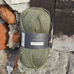 Highland - Moss - striekaná olivovo zelená 100% tenká vlna