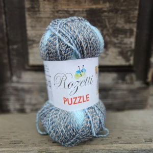Puzzle 32 - bežovo modrá akrylová melírovaná vlna