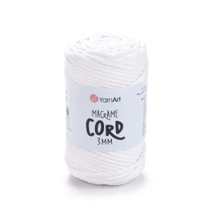 Macrame Cord 3mm 751 - biela špagátová priadza