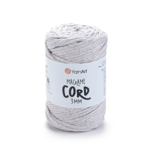 Macrame Cord 3mm 756 - svetlo sivá špagátová priadza