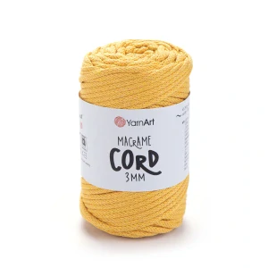 Macrame Cord 3mm 764 - žltá špagátová priadza