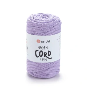 Macrame Cord 3mm 765 - svetlo fialová špagátová priadza