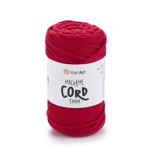 Macrame Cord 3mm 773 - červená špagátová priadza