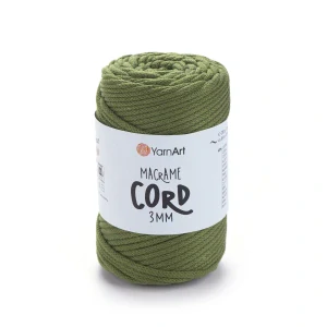 Macrame Cord 3mm 787 - olivovo zelená špagátová priadza