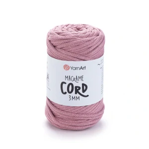 Macrame Cord 3mm 792 - staro ružová špagátová priadza