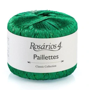 Paillettes R31 - jasná zelená tenká pripletacia priadza s flitrami