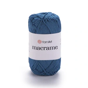 Macrame 169 - Denim modrá špagátová lesklá háčkovacia priadza
