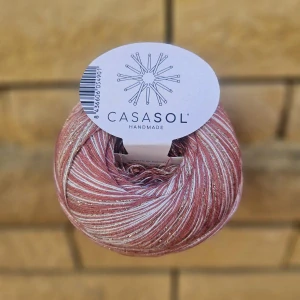 Iba 5ks! Candy Brillino - Oro Rosa Rosa Crema - ružová priadza s ružovo zlatým metalickým vláknom