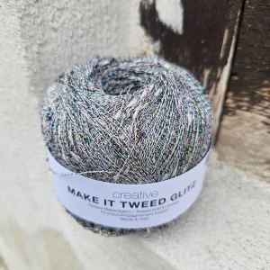 Make It Tweed GLITZ 001 - lesklá farebná tenká pripletacia priadza s nopkami
