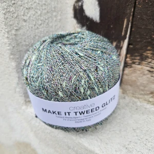 Make It Tweed GLITZ 005 - yeleno lesklá farebná tenká pripletacia priadza s nopkami