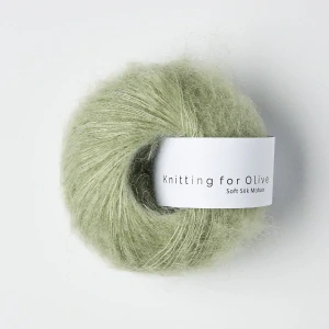 Soft Silk Mohair - Dusty Artichoke - vintage zelená tenká priadza z mohéru a hodvábu