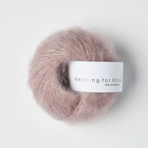 iba 3ks! Soft Silk Mohair - Dusty Rose - vintage ružová tenká priadza z mohéru a hodvábu