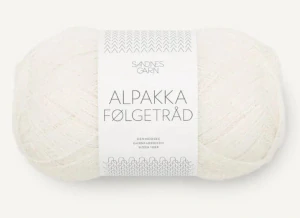 Alpakka Følgetråd - 1002 smotanová tenučká pripletacia vlna zo 100% alpaky