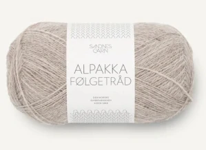 Alpakka Følgetråd - 2650 kávovo bežová tenučká pripletacia vlna zo 100% alpaky