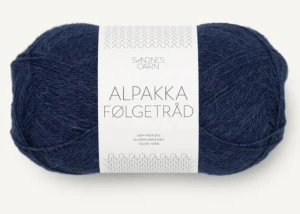 Alpakka Følgetråd - 5882 tmavo modrá tenučká pripletacia vlna zo 100% alpaky