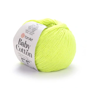 Baby Cotton 430 - neon žltá letná zmesová priadza