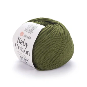 Baby Cotton 443 - olivová zelená letná zmesová priadza