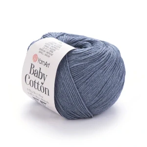 Baby Cotton 453 - tmavo denim modrá letná zmesová priadza