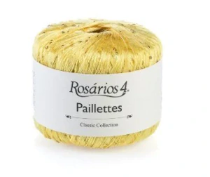 Paillettes R25 - žltá tenká pripletacia priadza s flitrami