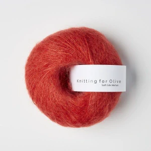 Soft Silk Mohair - Blood Orange - červenkastá tenká priadza z mohéru a hodvábu