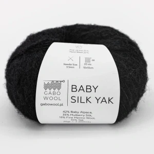Baby Silk Yak 9500 - čierna priadza z baby alpaky, hodvábu, merina a jaka