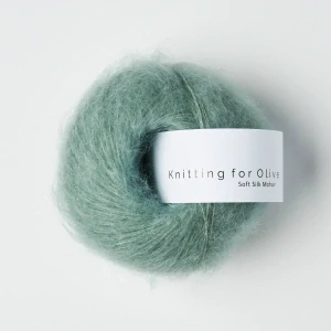 Soft Silk Mohair - Dusty Aqua - vintage zelená tenká priadza z mohéru a hodvábu
