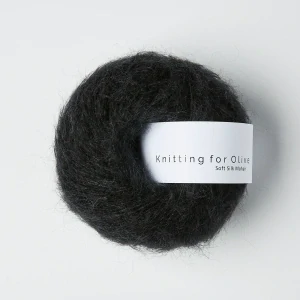 Soft Silk Mohair - Licorice - čierna tenká priadza z mohéru a hodvábu