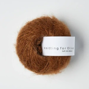 Soft Silk Mohair - Dark Cognac - hnedastá tenká priadza z mohéru a hodvábu