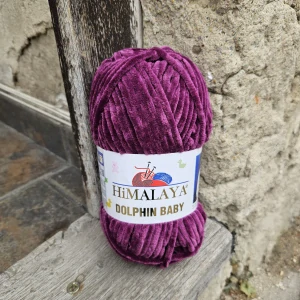 Dolphin Baby 80393 - Baklažánovo fialová detská vlna 