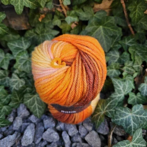 Batik 2420 - oranžovo jesenná farebná akrylová vlna