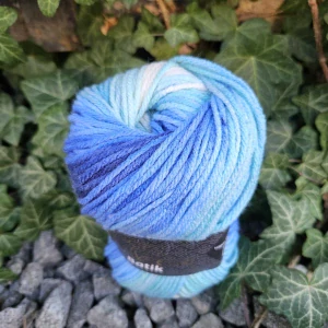 Batik 2130 - modro tyrkys farebná akrylová vlna