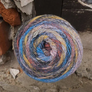 Sierra Color 7217 - Modro jesenná melírovaná zimná vlna