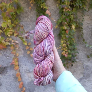 Noventa - Rosalinda - ružová hrubá ručne farbená 100% merino vlna