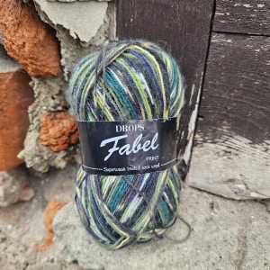 Fabel Print 542 - zelený melír ponožková vlna