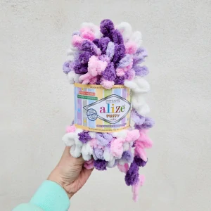 Puffy Color 6305 - jasná fialovo ružová vlna s očkami