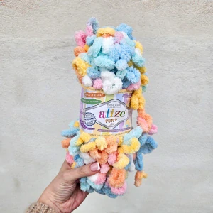 Puffy Color 6521 - pastel farebná vlna s očkami