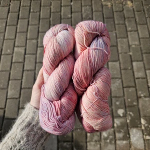 iba 2ks! Ultimate Sock 7 - ružová tenká ručne farbená merino vlna s nylonom