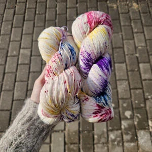 iba 2ks! Ultimate Sock 8 - šprickatá tenká ručne farbená merino vlna s nylonom