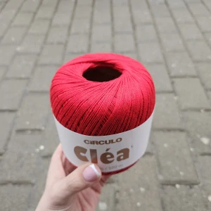 Clea 3528 - červená tenká 100% bavlnená priadza