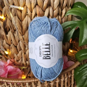 Belle 15 - stredne denim modrá priadza s bavlnou, viskózou a ľanom