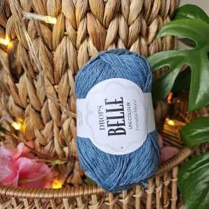Belle 13 - tmavšia denim modrá priadza s bavlnou, viskózou a ľanom